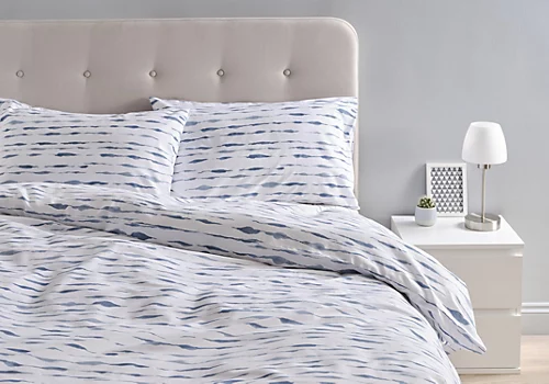 Joanne Striped Blue & White Double Duvet Cover & Pillow Case Set 6 Joanne Striped Blue & White Double Duvet Cover & Pillow Case Set - Image 4