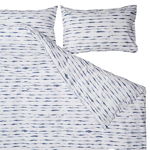 Joanne Striped Blue & White Double Duvet Cover & Pillow Case Set 4 Joanne Striped Blue & White Double Duvet Cover & Pillow Case Set - Image 2