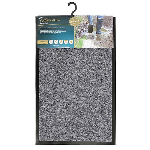 JVL Admiral Machine Washable Micorfibre Barrier Doormat 50x80cm Grey 3 JVL Admiral Machine Washable Micorfibre Barrier Doormat 50x80cm Grey