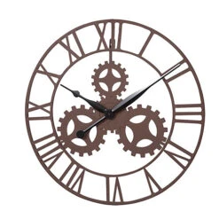 KCT Home Large Vintage Gear Design Wall Clock Art Deco Steampunk Roman Numeral
