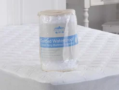 Lancashire Textiles Quilted Waterproof Cotton Terry Mattress Protector With Deep Skirt - King Bed -DIY lancashire textiles quilted waterproof cotton terry mattress protector with deep skirt king bed5050325038894 02c MP