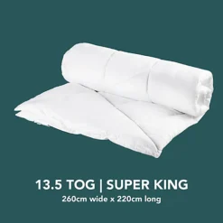 Lancashire Textiles Super-Soft Luxury Anti-Allergy Bamboo 13.5 Tog Duvet Breathable All Year Comfort - Super King -DIY lancashire textiles super soft luxury anti allergy bamboo 13 5 tog duvet breathable all year comfort super king5055952417531 02c MP