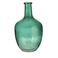 Large Green Bottle Vase With A Long Neck. Perfect For Flower Stems And Centrepieces. H30 Cm
