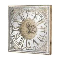 Large Mirrored Square Framed Clock With Moving Mechanism