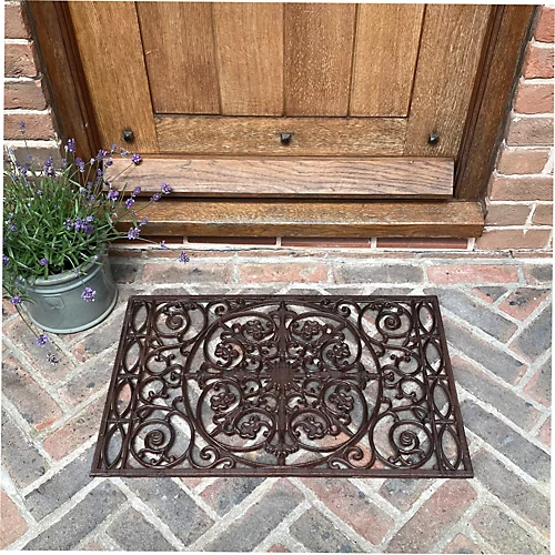 Large Ornate Cast Iron Doormat 3 Large Ornate Cast Iron Doormat