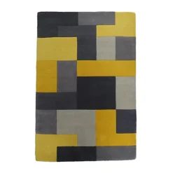 Lexus Block Grey & Yellow Rug 170cmx120cm -DIY lexus block grey yellow rug 170cmx120cm5021318020271 02c