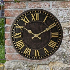 Livingandhome Black And Gold Decorative Roman Numeral Wall Clock 12 Inch