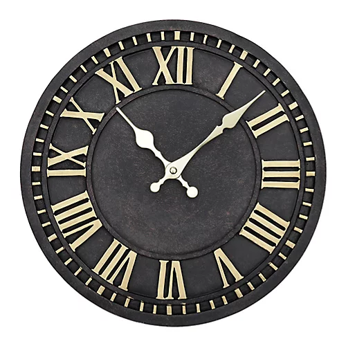 Livingandhome Black And Gold Decorative Roman Numeral Wall Clock 12 Inch 4 Livingandhome Black And Gold Decorative Roman Numeral Wall Clock 12 Inch - Image 2
