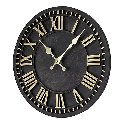 Livingandhome Black And Gold Decorative Roman Numeral Wall Clock 12 Inch 5 Livingandhome Black And Gold Decorative Roman Numeral Wall Clock 12 Inch - Image 3