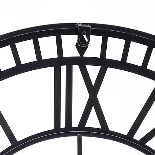 Livingandhome Industrial Round Large Decorative Roman Numeral Skeleton Metal Wall Clock 60cm 6 Livingandhome Industrial Round Large Decorative Roman Numeral Skeleton Metal Wall Clock 60cm - Image 4