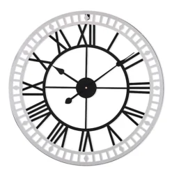 Livingandhome Modern Round Large Metal Decorative Wall Clock With Roman Numerals 800 Mm