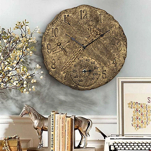 Livingandhome Resin Decorative Arabic Numerals Wall Clock With Thermometer 12 Inch 3 Livingandhome Resin Decorative Arabic Numerals Wall Clock With Thermometer 12 Inch