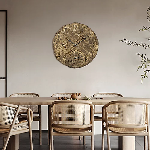 Livingandhome Resin Decorative Arabic Numerals Wall Clock With Thermometer 12 Inch 5 Livingandhome Resin Decorative Arabic Numerals Wall Clock With Thermometer 12 Inch - Image 3