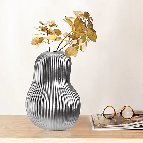 Livingandhome Silver Artistic Gourd Porcelain Vase Tabletop Decor 190 X 265 Mm 3 Livingandhome Silver Artistic Gourd Porcelain Vase Tabletop Decor 190 X 265 Mm