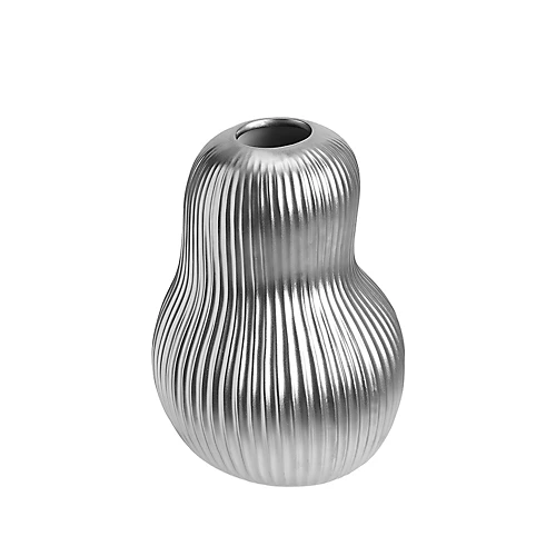 Livingandhome Silver Artistic Gourd Porcelain Vase Tabletop Decor 190 X 265 Mm 6 Livingandhome Silver Artistic Gourd Porcelain Vase Tabletop Decor 190 X 265 Mm - Image 4