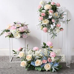 Livingandhome White Metal Column Flower Stand Wedding Decoration 300 X 810 Mm -DIY livingandhome white metal column flower stand wedding decoration 300 x 810 mm0670586480420 03c MP