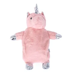 LIVIVO 1L Extra Long Fluffy Hot Water Bottle W/ Faux Fur Removable Cover, Machine Washable - 64cm/(Twist Knitted Grey W/ Pom Pom)