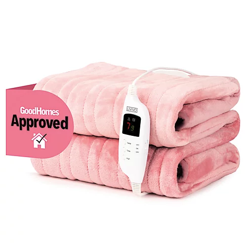 LIVIVO Electric Heated Blanket - Warm Fleece Over Throw With A Digital Control & Timer, Washable Mattress Pad Heater - Pink 3 LIVIVO Electric Heated Blanket - Warm Fleece Over Throw With A Digital Control & Timer, Washable Mattress Pad Heater - Pink