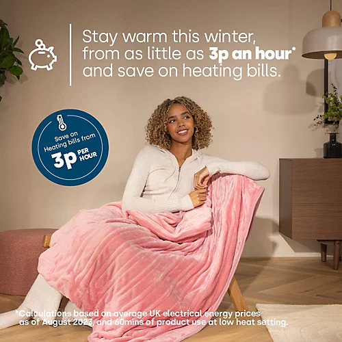 LIVIVO Electric Heated Blanket - Warm Fleece Over Throw With A Digital Control & Timer, Washable Mattress Pad Heater - Pink 4 LIVIVO Electric Heated Blanket - Warm Fleece Over Throw With A Digital Control & Timer, Washable Mattress Pad Heater - Pink - Image 2