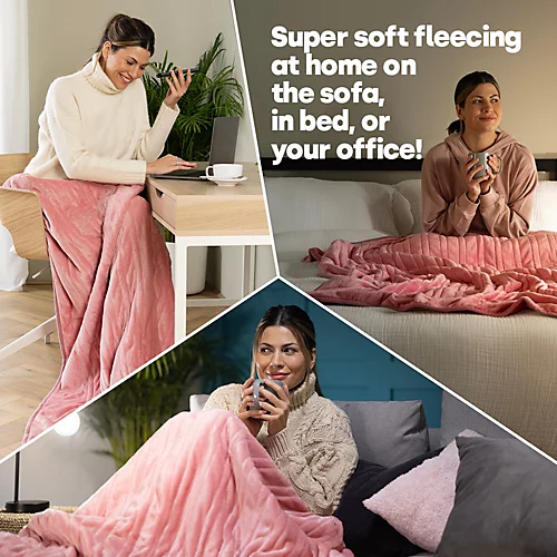 LIVIVO Electric Heated Blanket - Warm Fleece Over Throw With A Digital Control & Timer, Washable Mattress Pad Heater - Pink 6 LIVIVO Electric Heated Blanket - Warm Fleece Over Throw With A Digital Control & Timer, Washable Mattress Pad Heater - Pink - Image 4