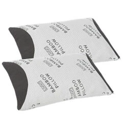 LIVIVO Set Of 2 Bamboo Memory Foam Pillow - Orthopedic Pillow, Soft Support For Neck & Back Pain, Anti-Bacterial & Hypoallergenic