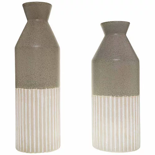 Mason Collection Ellipse Tall Vase - Ceramic - L12 X W12 X H40 Cm - Grey 5 Mason Collection Ellipse Tall Vase - Ceramic - L12 X W12 X H40 Cm - Grey - Image 3