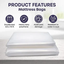 Mattress Bags, Double Bed Mattress Cover, Protectors And Heavy Duty Protective Bags (4.5 X 7.5ft) -DIY mattress bags double bed mattress cover protectors and heavy duty protective bags 4 5 x 7 5ft 0669014597380 03c MP