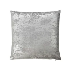 Metallic Print Silver Indoor Cushion (L)45cm X (W)45cm