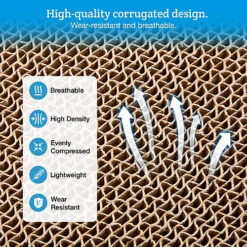 Milo & Misty Cat Scratching Boards, Cardboard Cat Scratcher Pack Of 3 With Catnip, Cat Scratchers, Durable Cat Lounger, 48x22x7cm -DIY milo misty cat scratching boards cardboard cat scratcher pack of 3 with catnip cat scratchers durable cat lounger 48x22x7cm5060351498425 03c MP