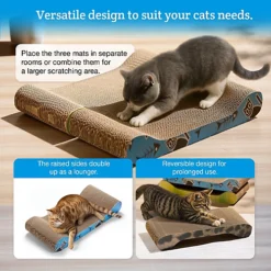 Milo & Misty Cat Scratching Boards, Cardboard Cat Scratcher Pack Of 3 With Catnip, Cat Scratchers, Durable Cat Lounger, 48x22x7cm -DIY milo misty cat scratching boards cardboard cat scratcher pack of 3 with catnip cat scratchers durable cat lounger 48x22x7cm5060351498425 04c MP