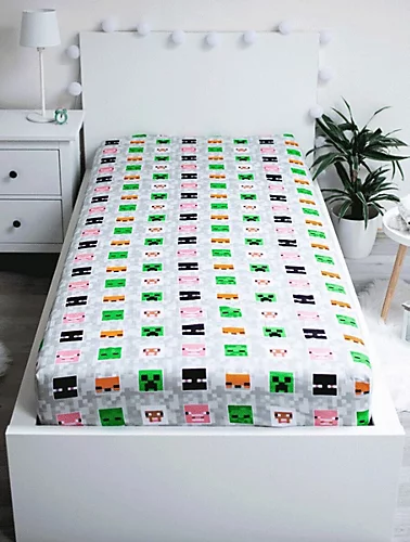 Minecraft Adventure 100% Cotton Single Fitted Sheet 4 Minecraft Adventure 100% Cotton Single Fitted Sheet - Image 2