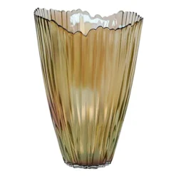 Mocha Rippled Glass Vase H25Cm W14.5Cm -DIY mocha rippled glass vase h25cm w14 5cm5055352849192 04c MP