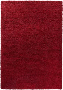 Modern Extra Large Small Soft 5cm Shaggy Non Slip Bedroom Living Room Carpet Runner Area Rug - Red 60 X 110 Cm