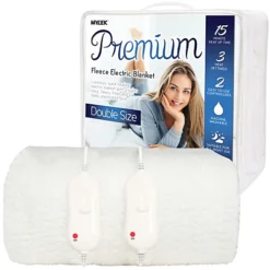 Mylek Electric Blanket Double Bed Premium Fleece Underblanket Dual Control With Elasticated Skirt