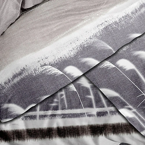 Neel Blue King Size Printed Duvet Cover & 2 Matching Pillow Cases - Floral Grey 5 Neel Blue King Size Printed Duvet Cover & 2 Matching Pillow Cases - Floral Grey - Image 3