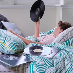 Novogratz Beige Vintage Stripe Fitted Sheet -DIY novogratz beige vintage stripe fitted sheet5016834023431 04c MP