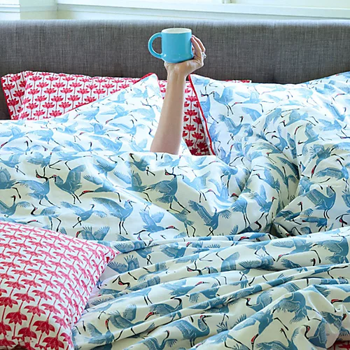 Novogratz Red Long Stem Lotus Fitted Sheet 6 Novogratz Red Long Stem Lotus Fitted Sheet - Image 4