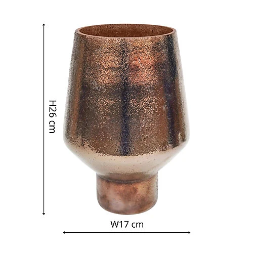 Opulent Tall Curved Metallic Bronze Vase H26Cm W20Cm 3 Opulent Tall Curved Metallic Bronze Vase H26Cm W20Cm