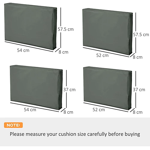 Outsunny Cushion Cover Replacement Patio Rattan Furniture Seat Cover Grey 5 Outsunny Cushion Cover Replacement Patio Rattan Furniture Seat Cover Grey - Image 3