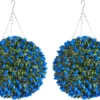 Pair Of Best Artificial 38cm Blue Lush Tulip Hanging Basket Flower Topiary Ball - Weather & Fade Resistant -DIY pair of best artificial 38cm blue lush tulip hanging basket flower topiary ball weather fade resistant5060637302446 01c MP