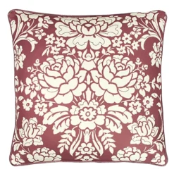 Paoletti Melrose Floral Pipe Trimmed Polyester Filled Cushion