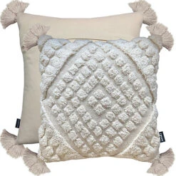 Pemba Cream 43cm X 43cm Cushion With Fibre Pad