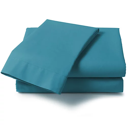 Percale 180 Thread Count Double Bed Fitted Sheet Teal 3 Percale 180 Thread Count Double Bed Fitted Sheet Teal