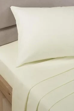Percale 180 Thread Count Ivory Cream Single Fitted Valance Bed Sheet