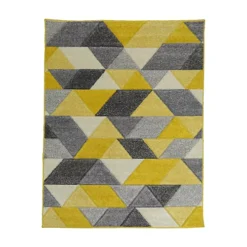 Portland Geometric Yellow & Grey Rug 170cmx120cm -DIY portland geometric yellow grey rug 170cmx120cm5021318020424 02C