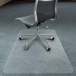 PVC Office Floor Protector - Unrolled Chair Mat Suitable For Low Pile Carpet Floors - Non Slip - 90cm X 120cm - UK Made
