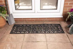 Radcliffe Iron-Effect Doormat Duty Rubber Rectangle Ironmat Waterproof Non-Slip 45x120cm - Black