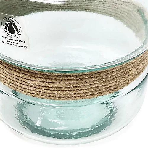 Recycled Glass Hemp Clear Home Décor Small Rounded Aba Vase (H) 25cm 6 Recycled Glass Hemp Clear Home Décor Small Rounded Aba Vase (H) 25cm - Image 4