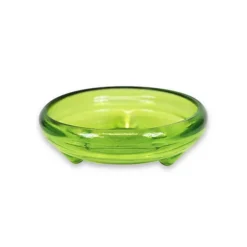 Recycled Glass Kitchen Dining Room Home Décor Ola Footed Glass Bowl - Lime Green 35cm (W)
