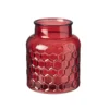 Red Glass Vase, Honeycomb Textured Design. Wide Base, Ideal For Floral Arrangements Or Decorative Use. Height 20 Cm, Width 17 Cm. -DIY red glass vase honeycomb textured design wide base ideal for floral arrangements or decorative use height 20 cm width 17 cm 5024242158737 01c MP